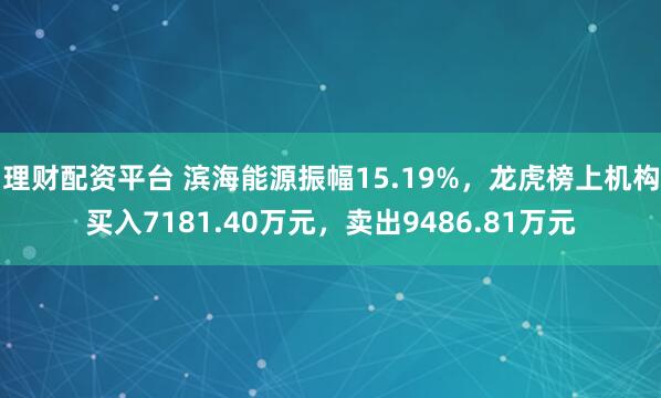 理财配资平台 滨海能源振幅15.19%，龙虎榜上机构买入7181.40万元，卖出9486.81万元